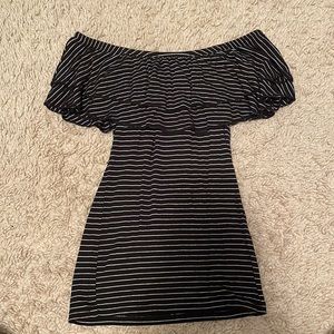 off the shoulder striped shirt